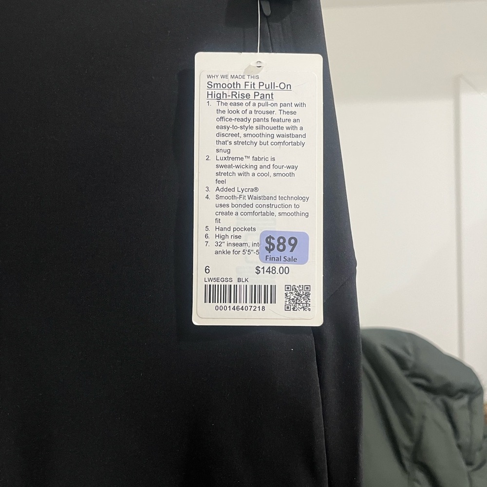 lululemon athletica Smooth-Fit Pull-On High-Rise Straight Leg Pants - Black